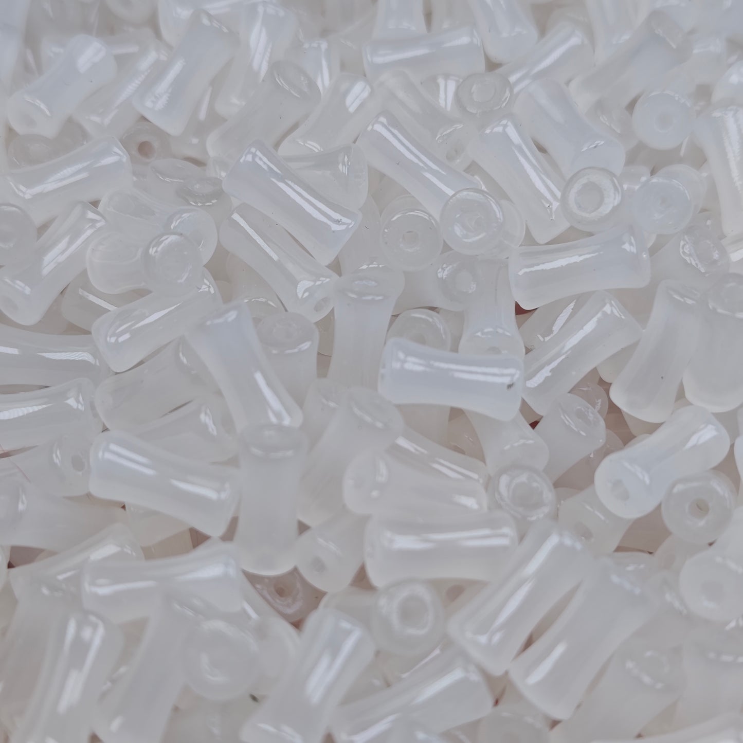 A1 White Bamboo Glasses Beads