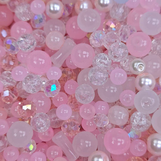 A3 Pink Mixed Glass Beads